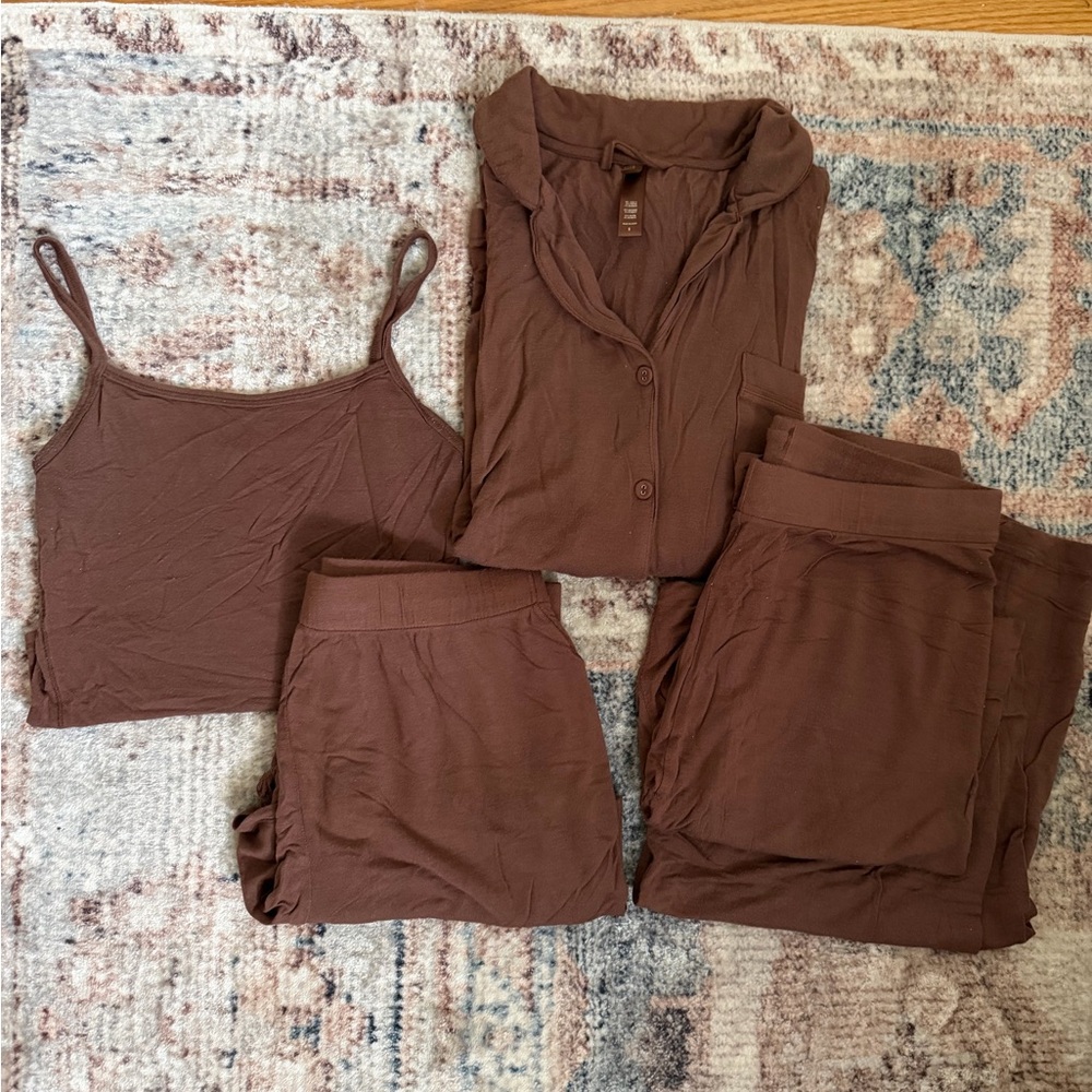 SKIMS Chocolate PJ Set of 2